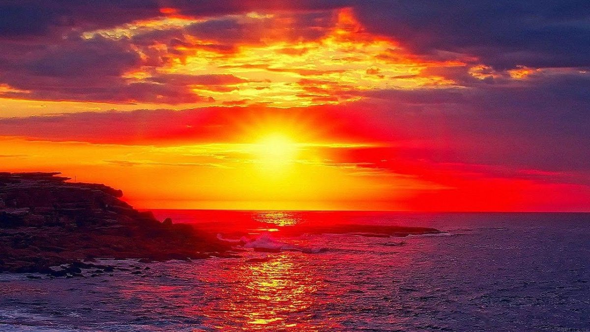 Закат на море