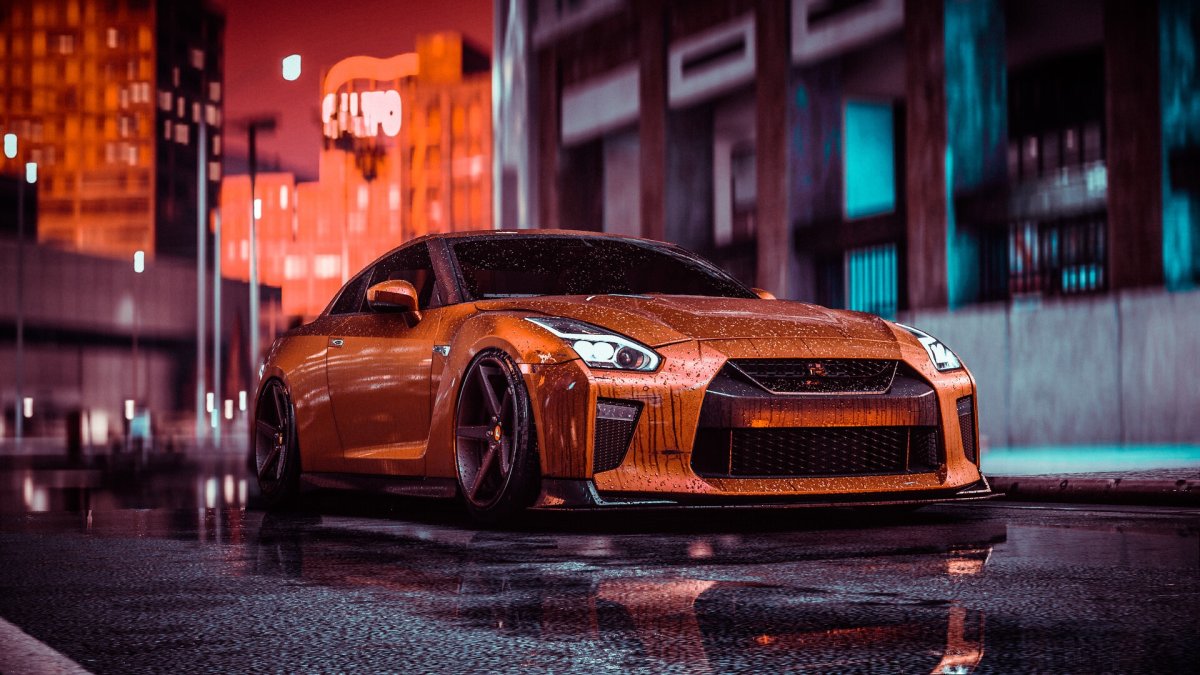 Nissan GTR r35 неон