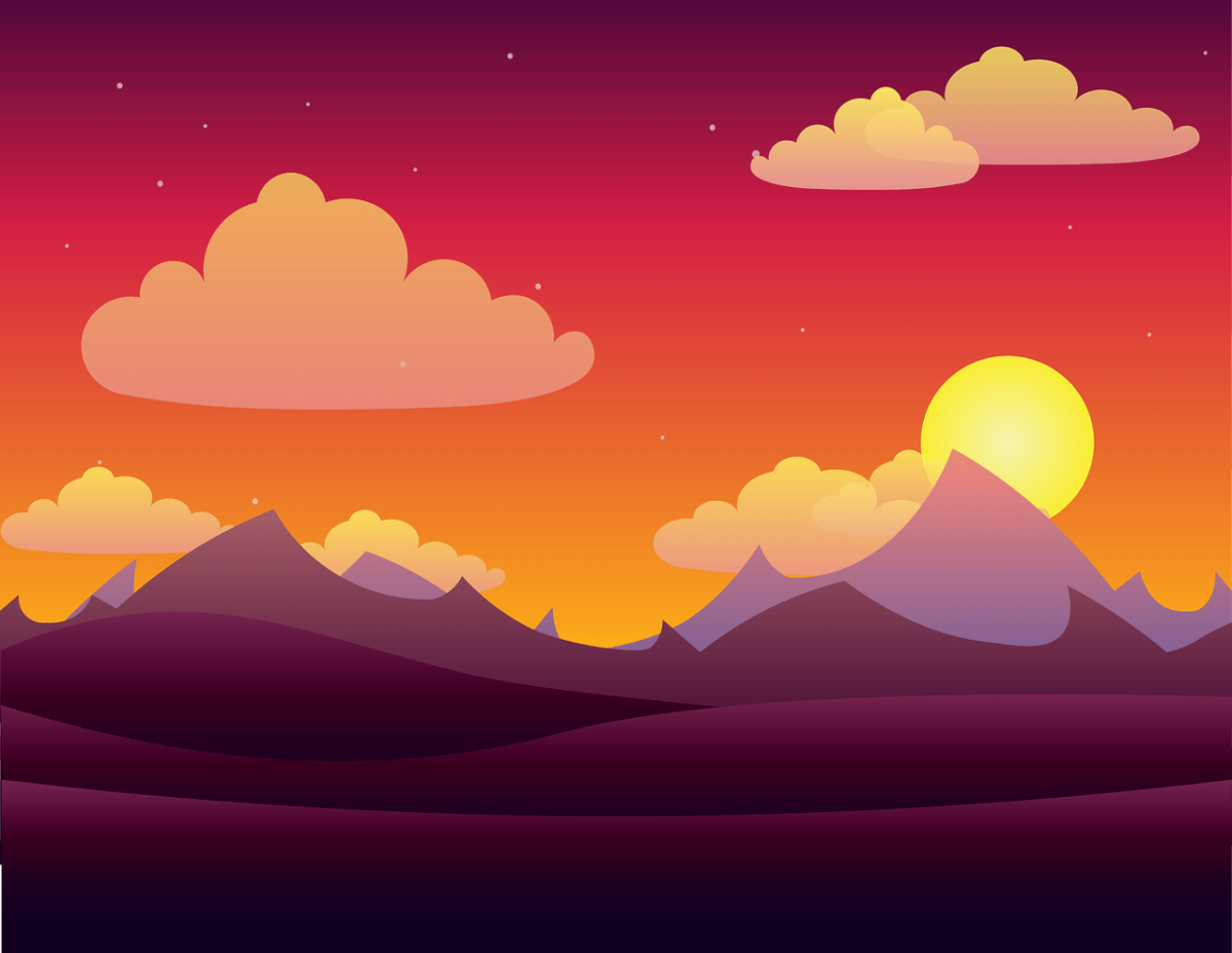 Закат иллюстрация