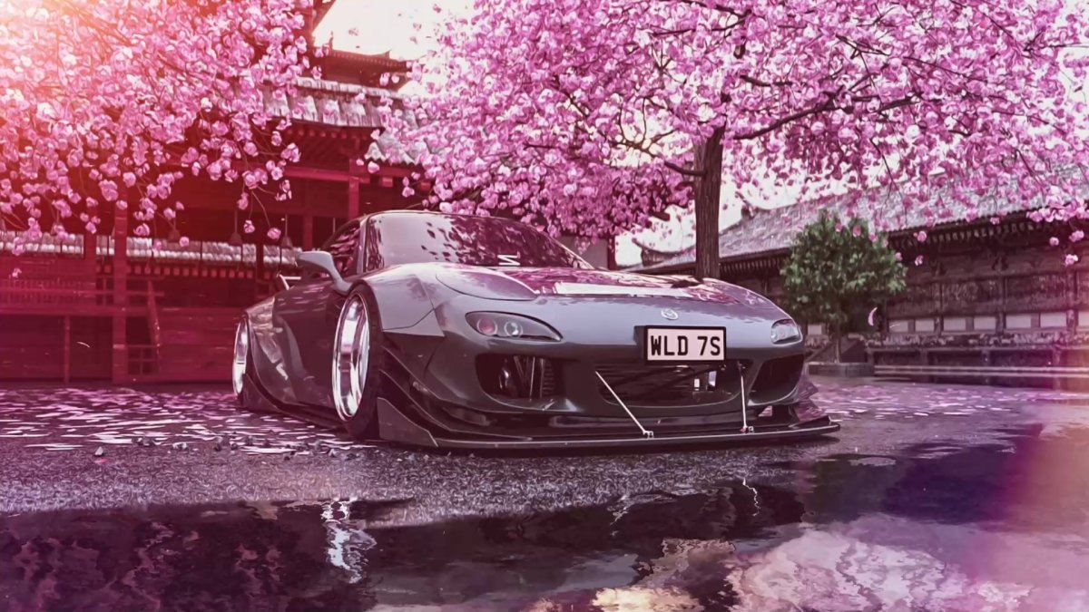 Мазда rx7 под сакурой