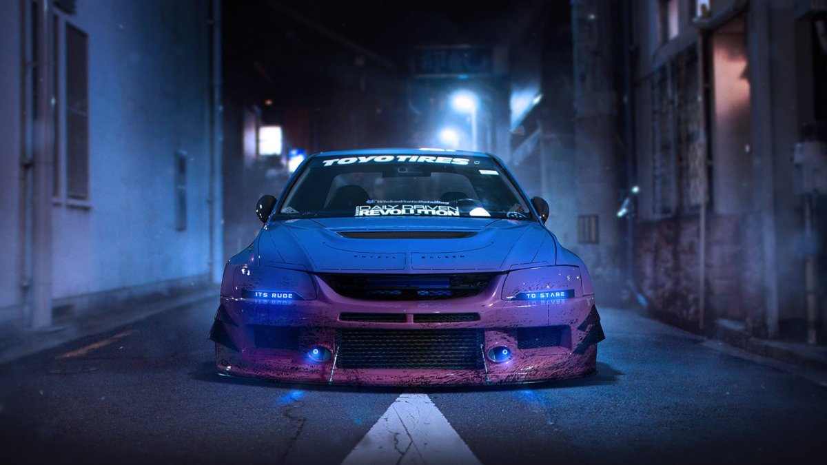 Mitsubishi Lancer Evolution 10 неон