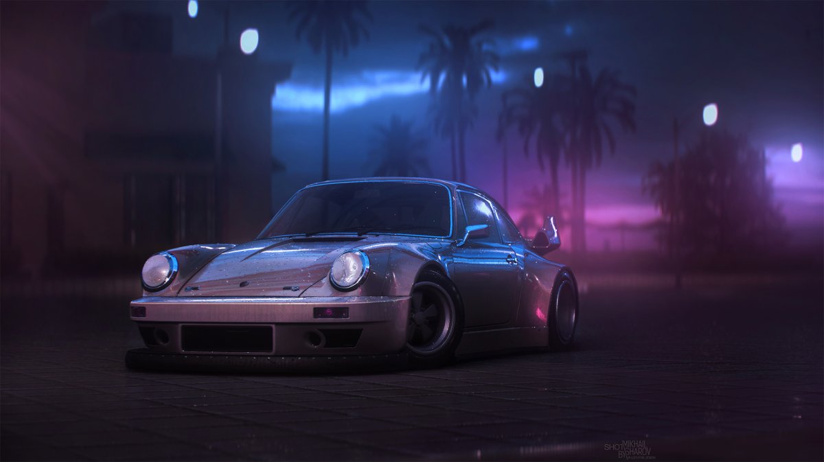 Порше 911 неон