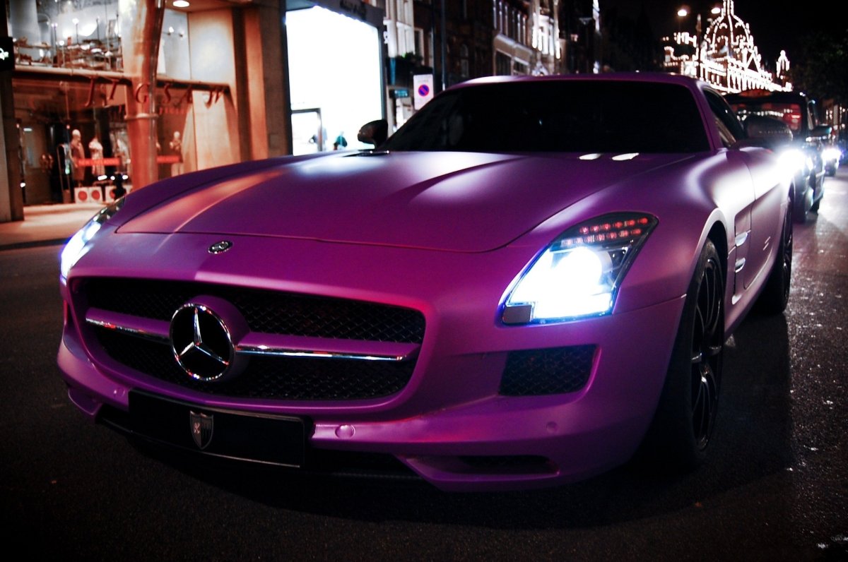 Mercedes SLS AMG фиолетовый