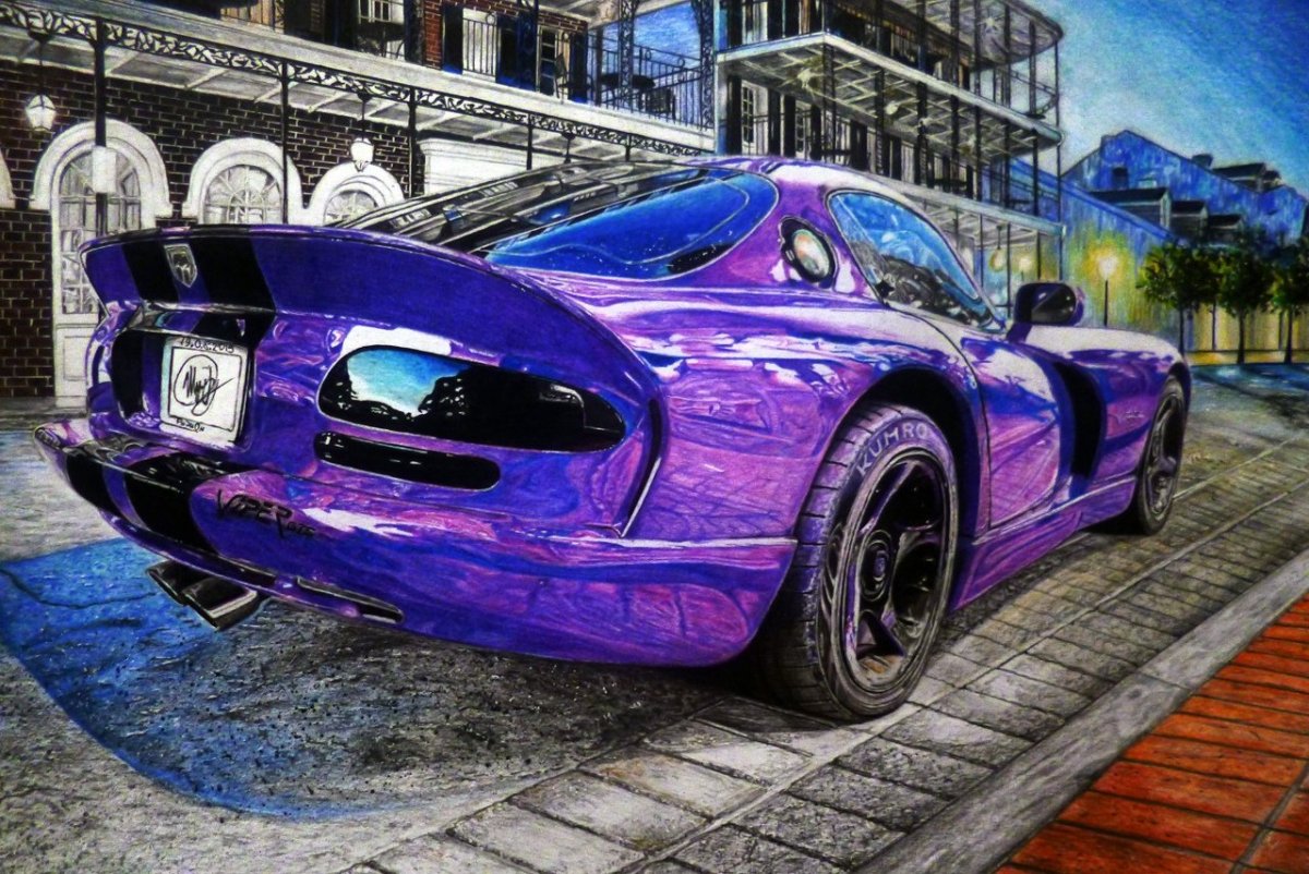 Purple car Chevrolet