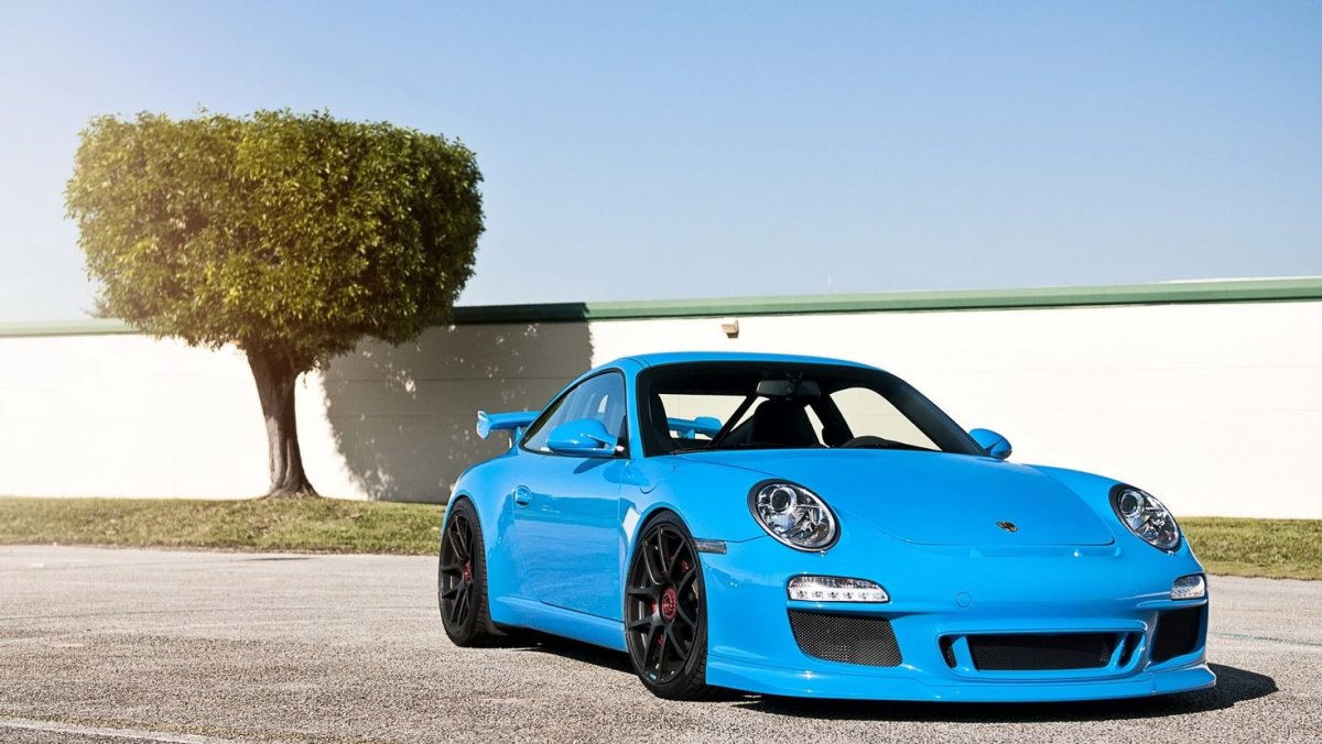 Порше 911 gt3 голубой