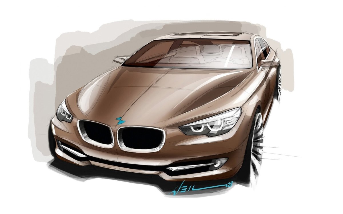 Коричневый автомобиль на белом фоне