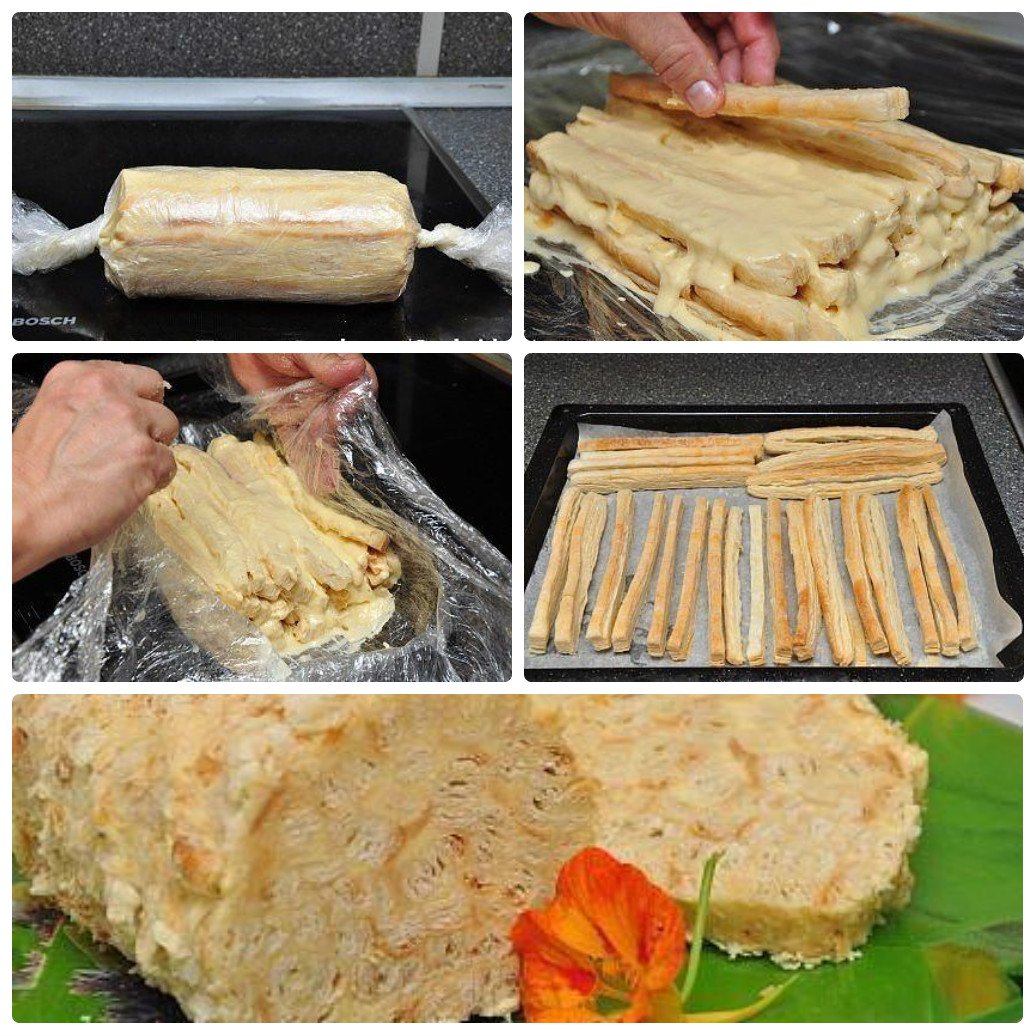 Торт из слоеных палочек