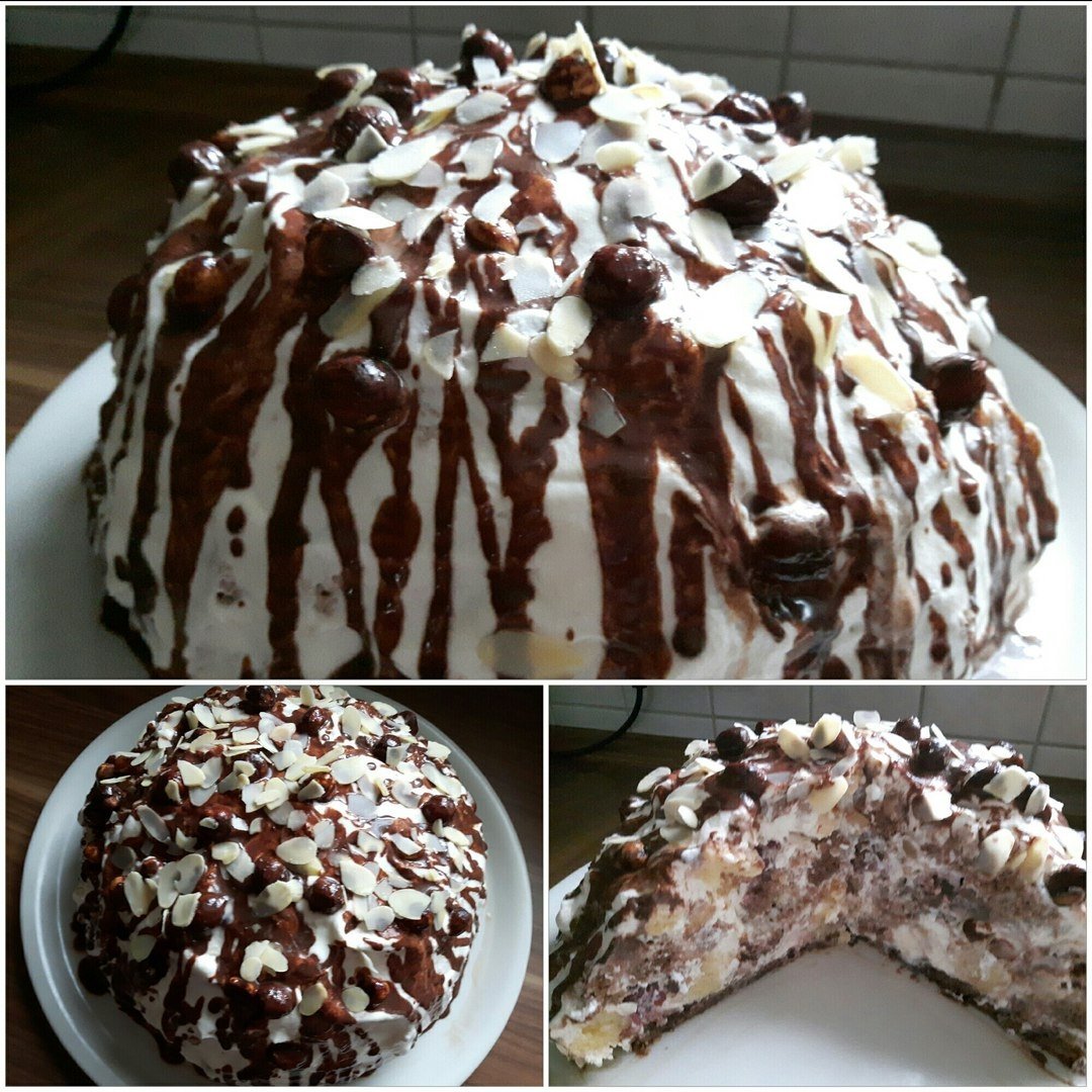 Торт со сметанным кремом и сгущенкой
