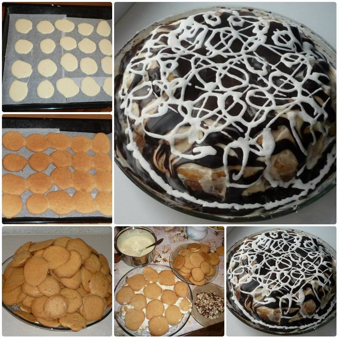 Торт черепаха со сметанным кремом и сгущенкой
