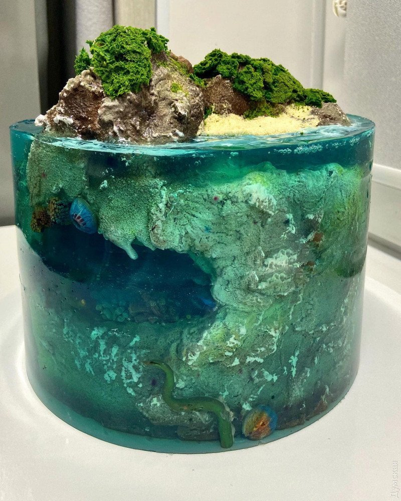Морской торт из мастики