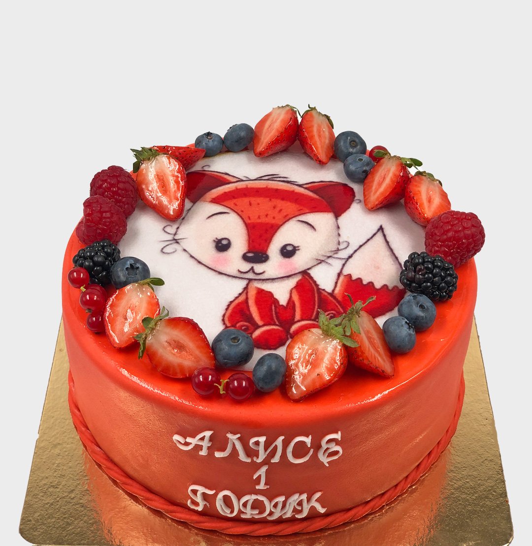 Осенний торт с лисенком