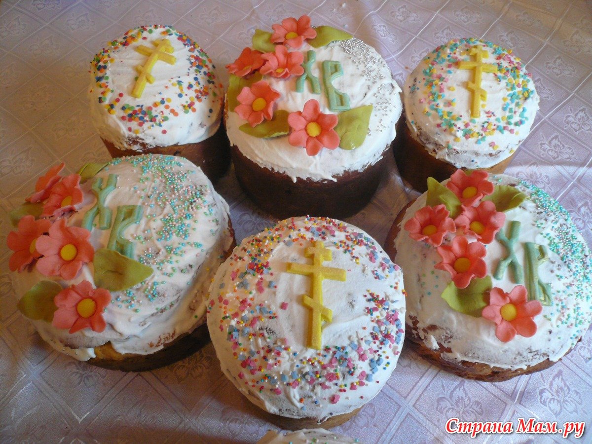 Декор куличи с глазурью