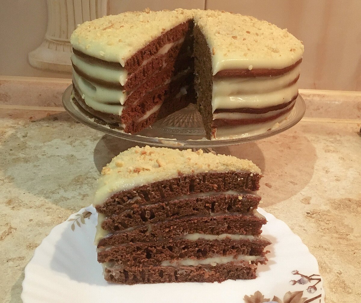 Карамельно банановый торт британские пекарни
