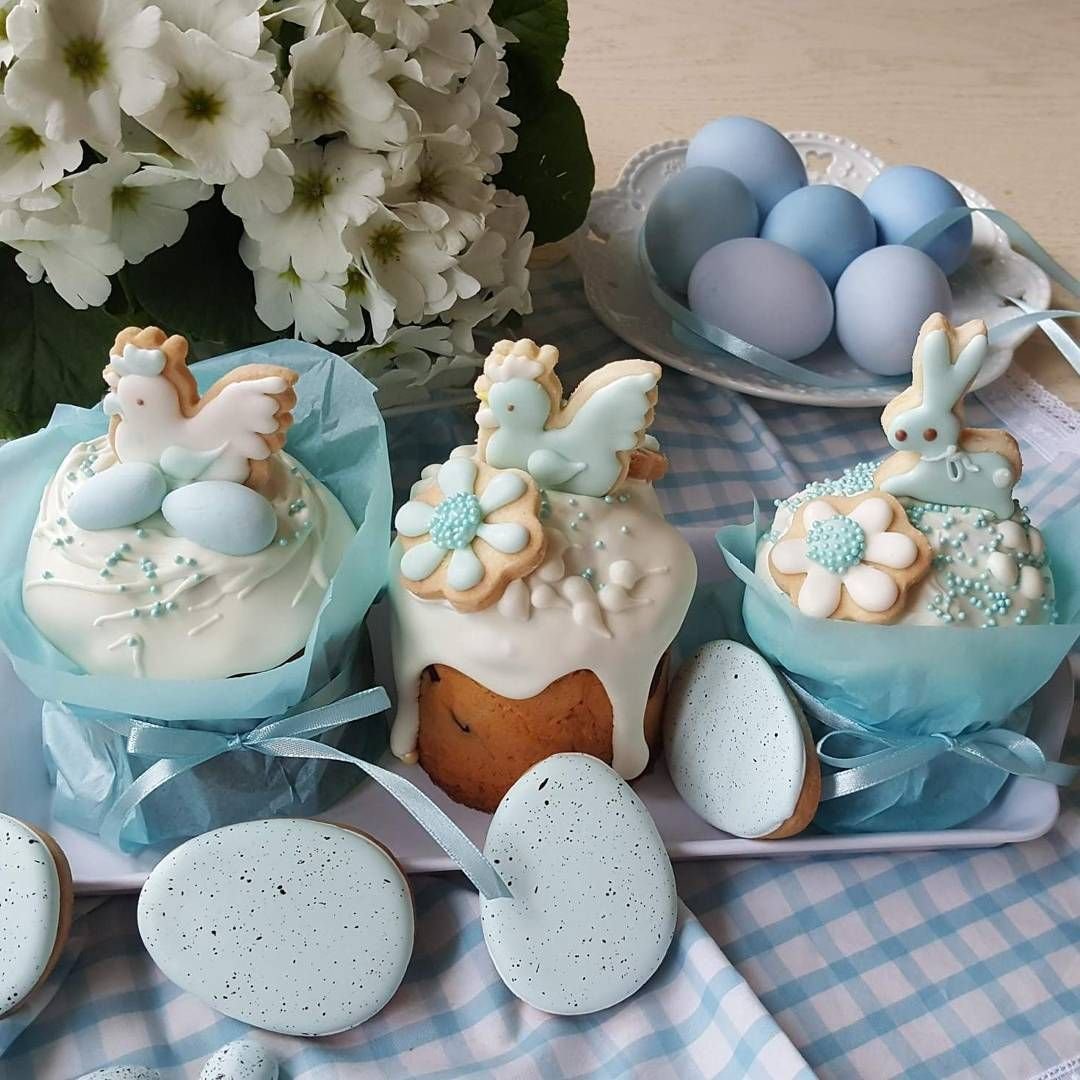 Современное украшение пасхальных куличей