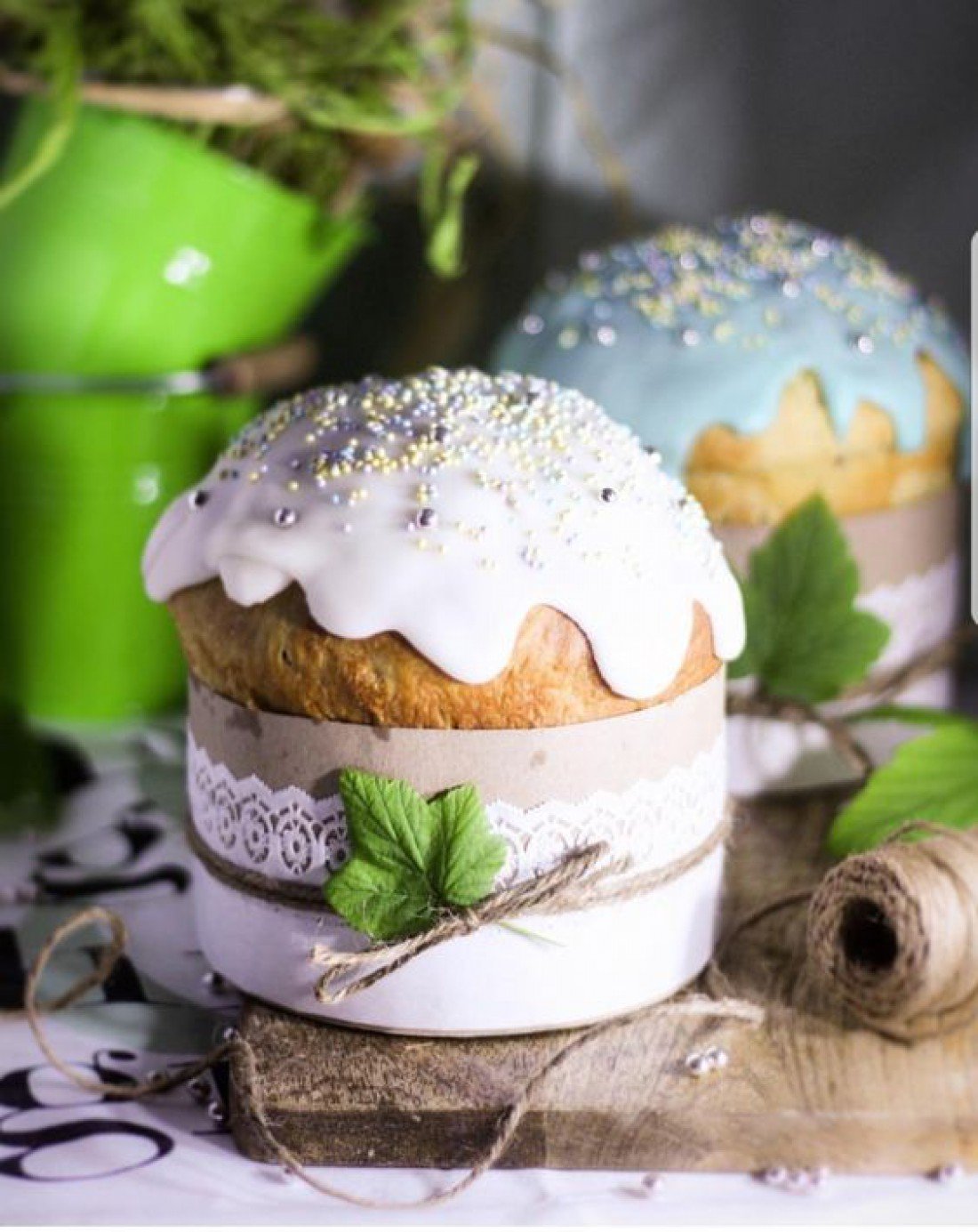 Современное украшение куличей