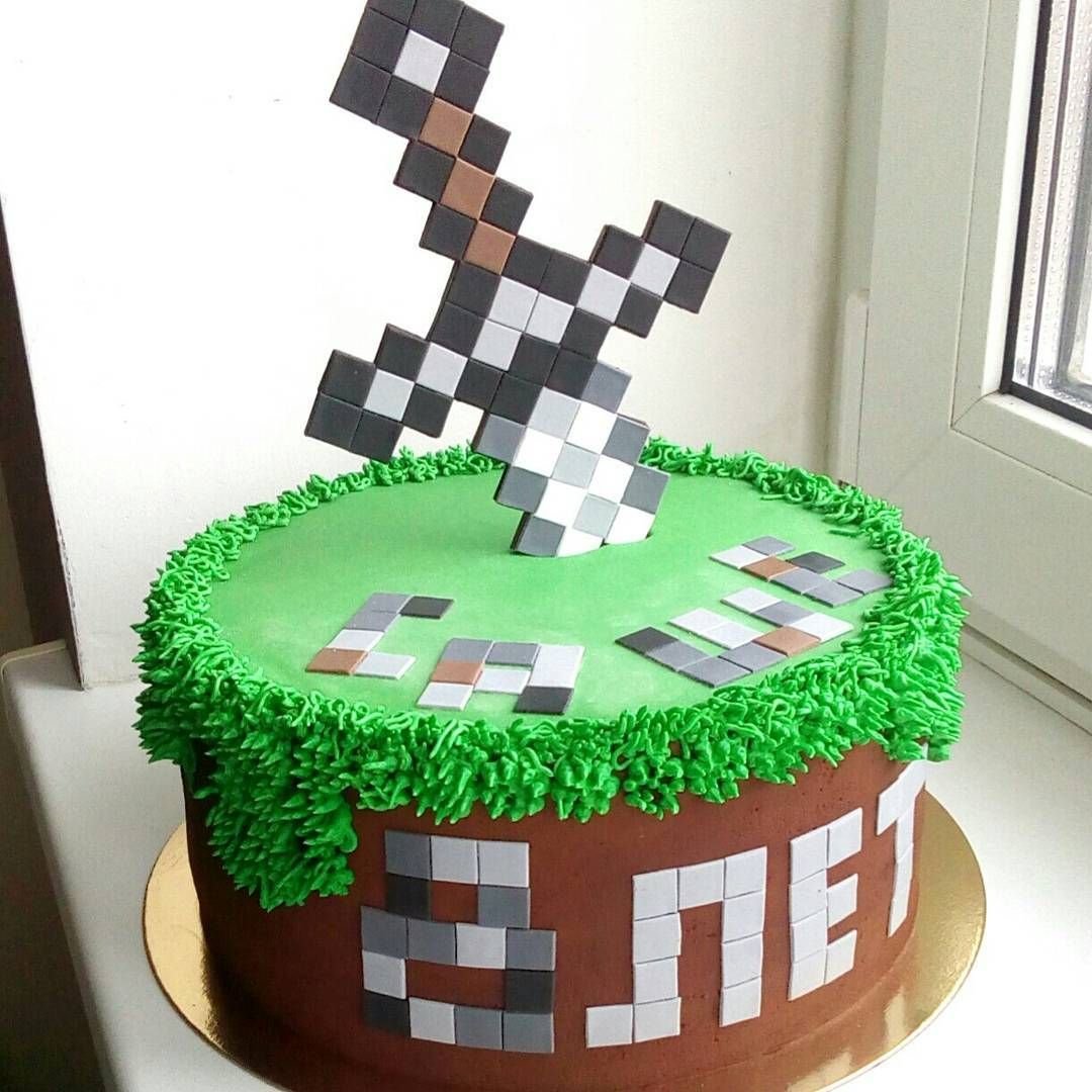 Торт с МАЙНКРАФТОМ для мальчика 7 лет