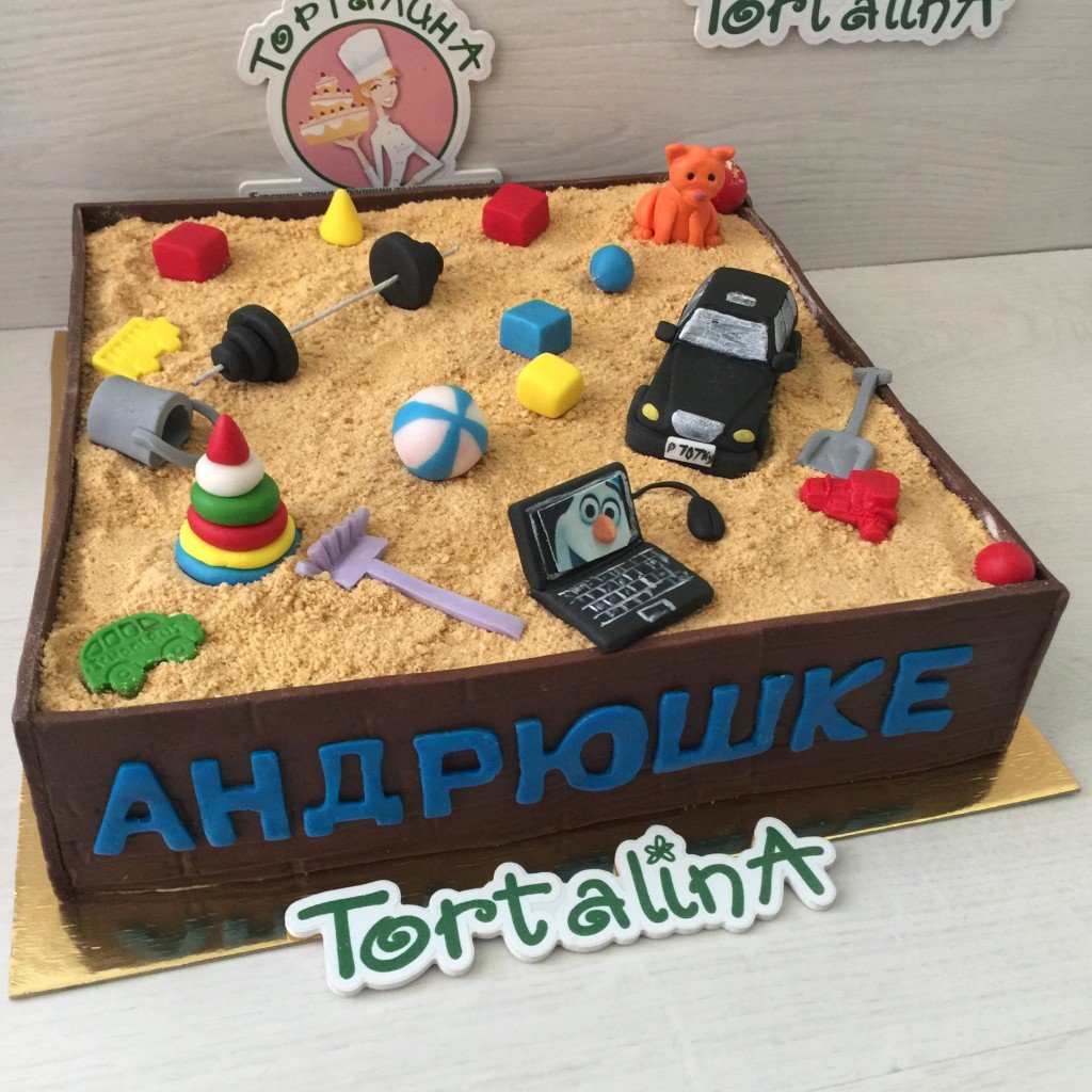 Торт песочница кремовый
