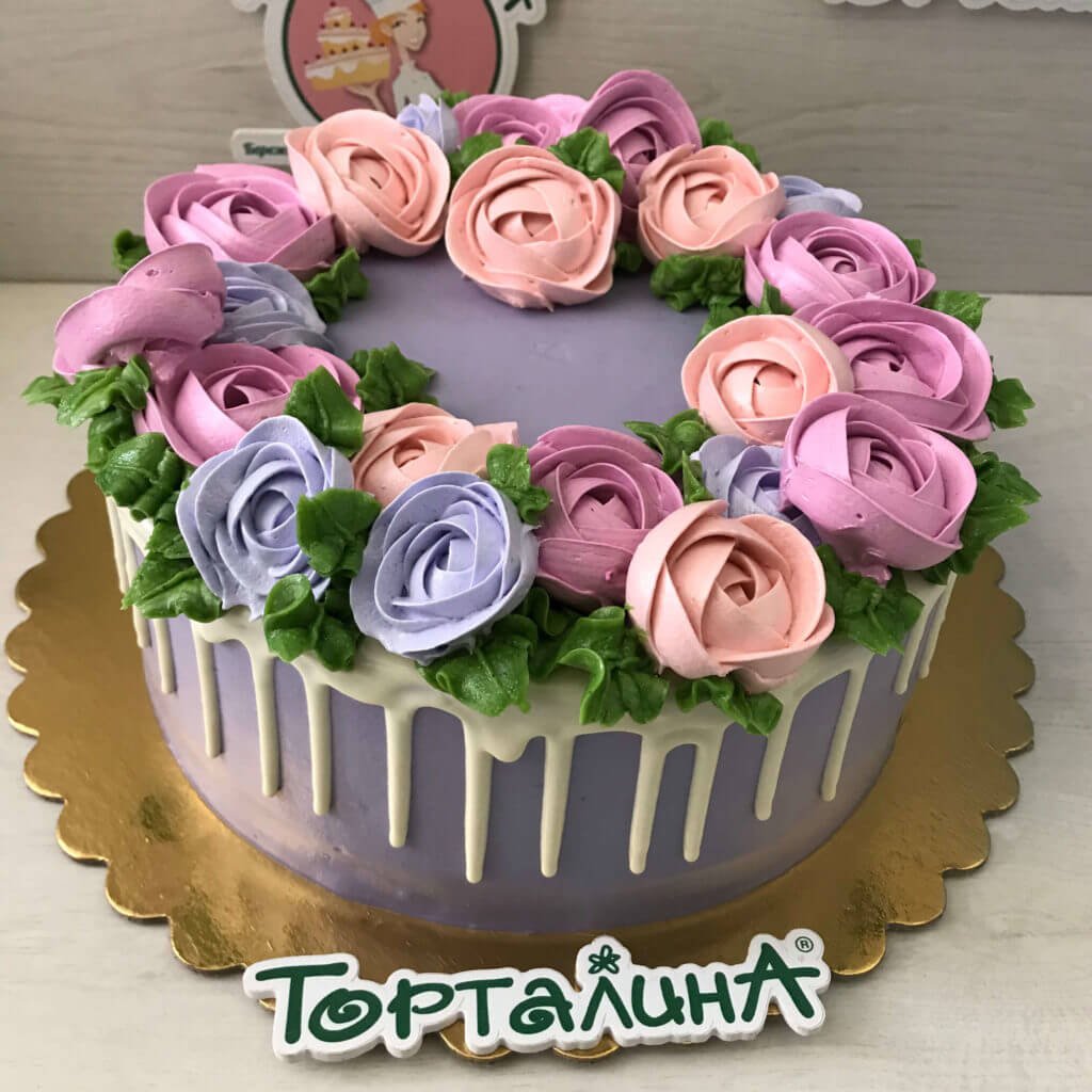 Торт с розочками
