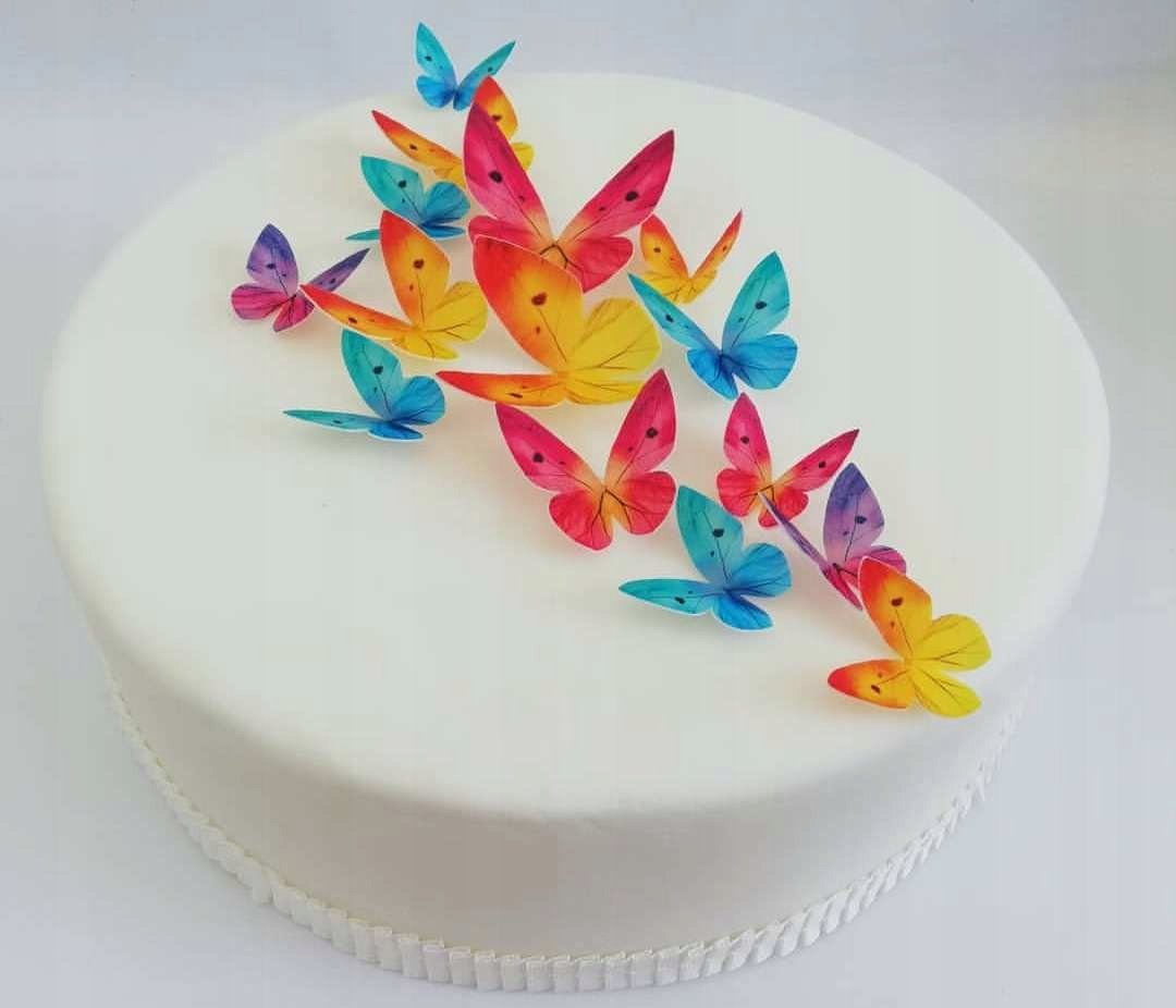Украшение торта бабочками вафельными