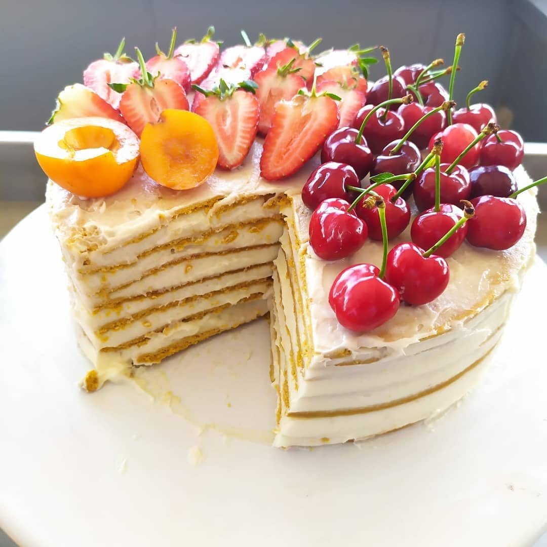 Торт сердечко из медовых коржей