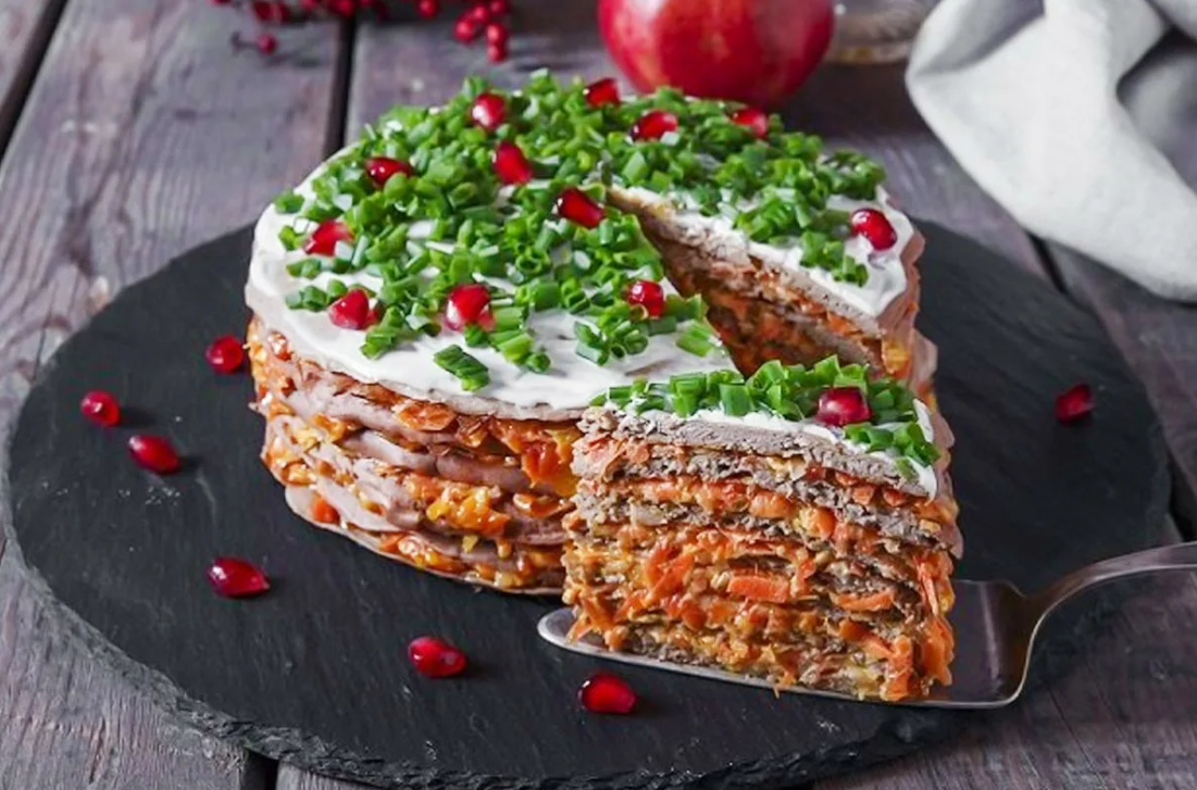 Печеночный торт закусочный