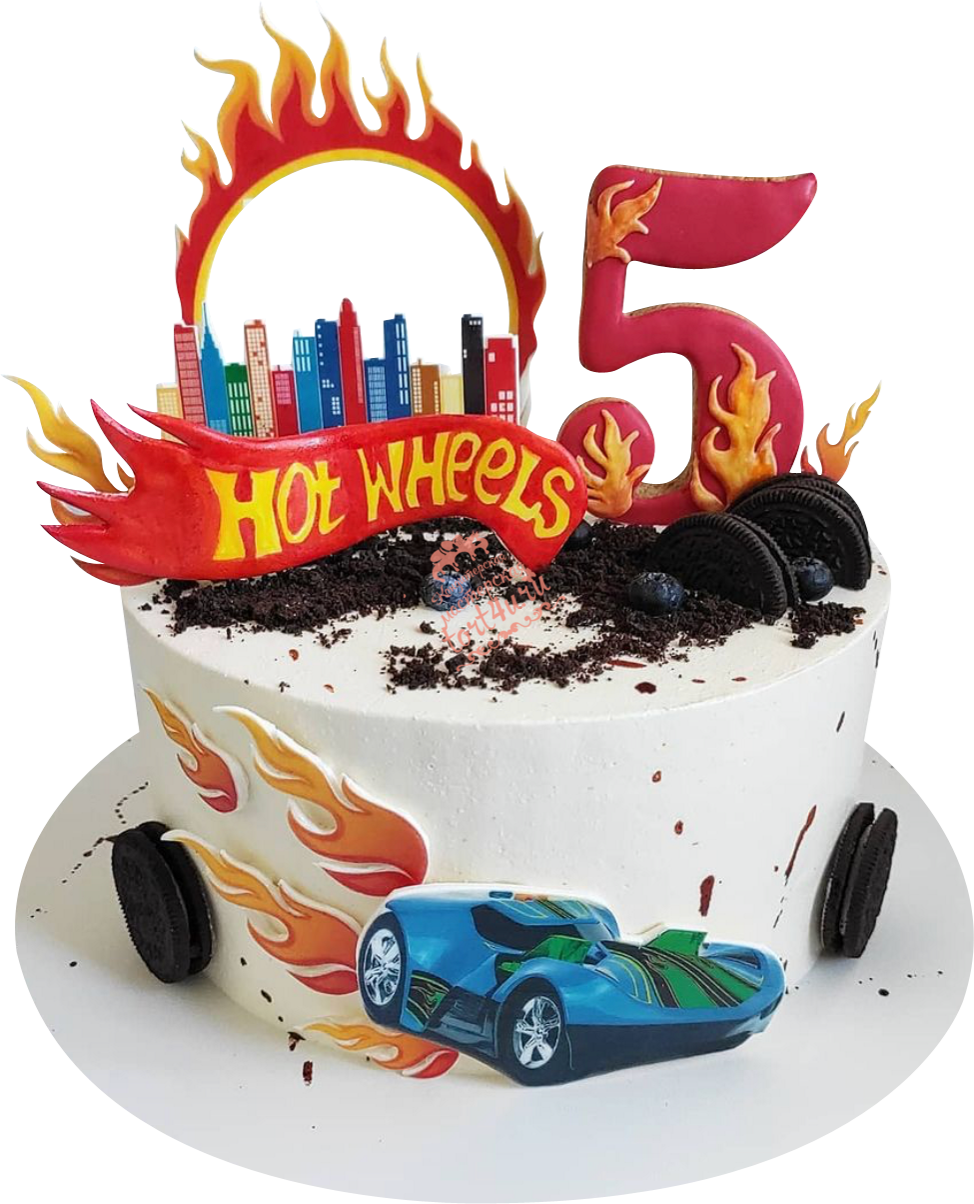 Торт хот Вилс без мастики для мальчика 5 лет