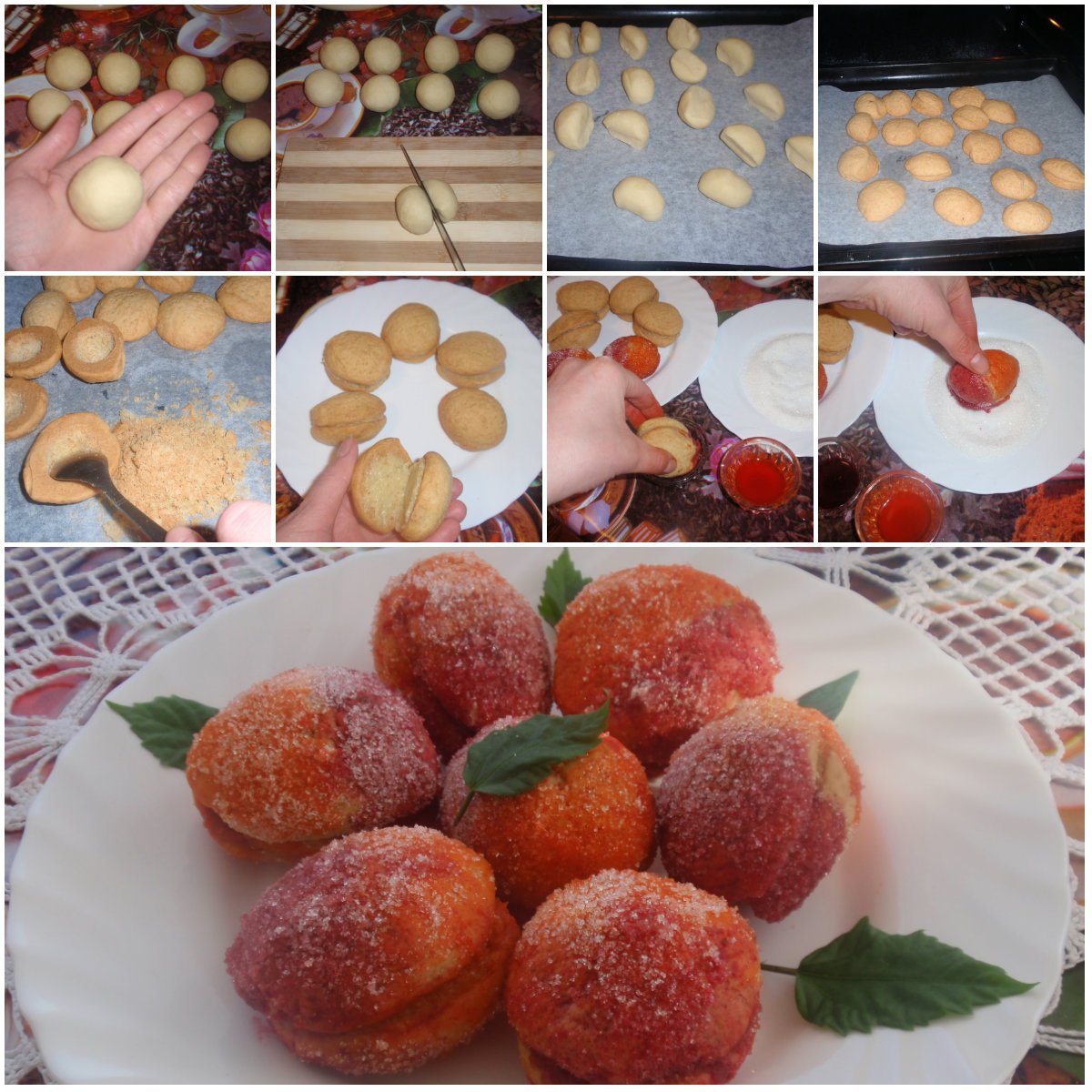 Печенье персики пошаговый