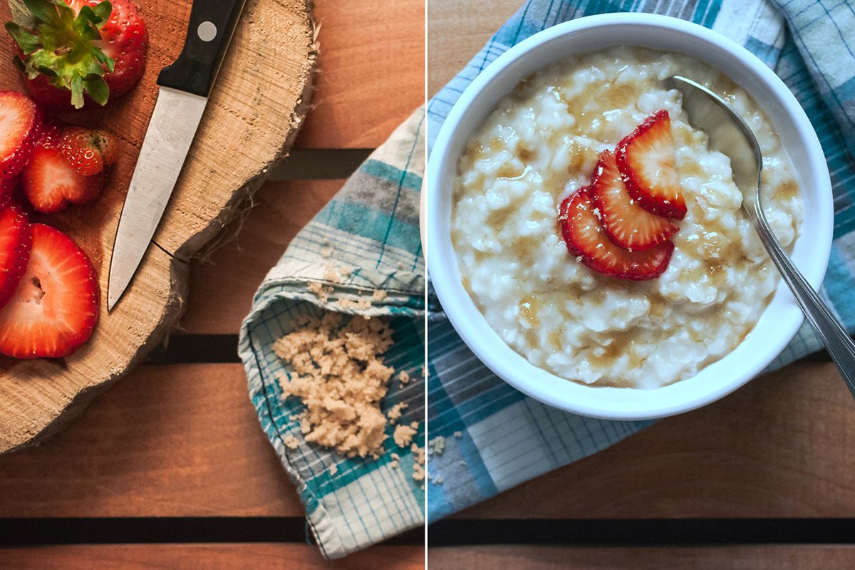 Овсяная каша с клубникой