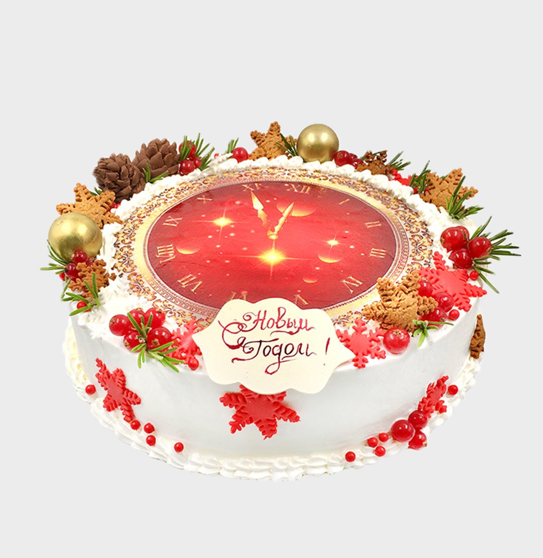 Торт новогодний круглый