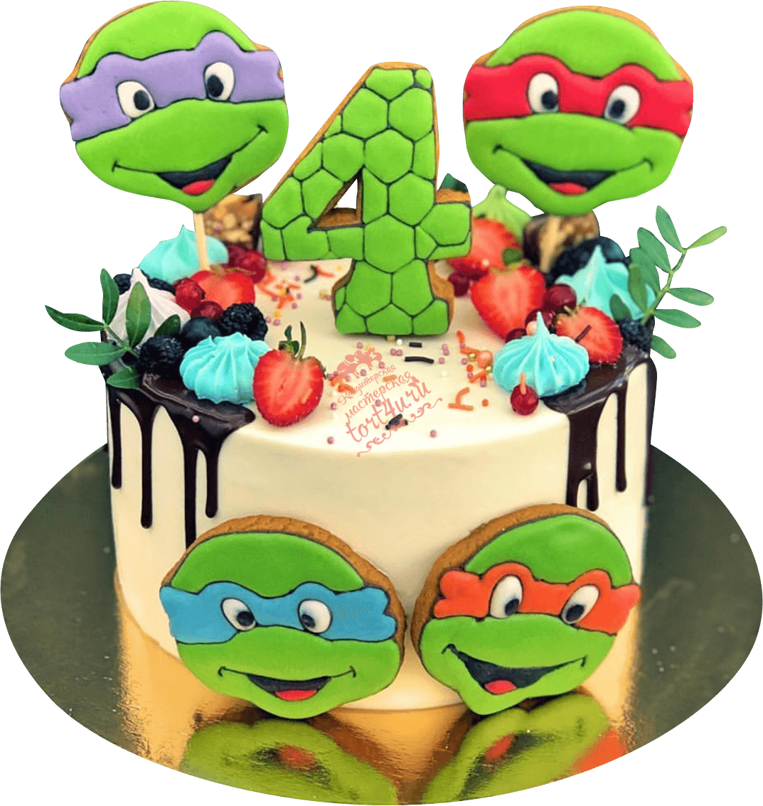Торт с черепашками ниндзя для мальчика 5 лет