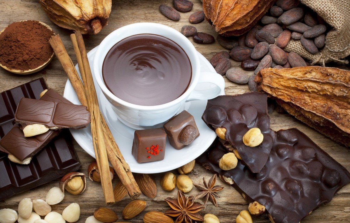 Чашка кофе и шоколад