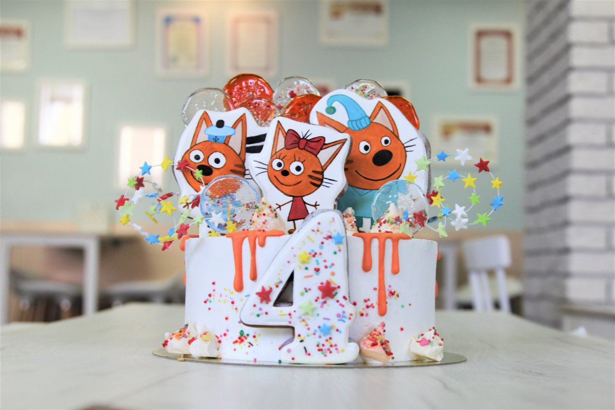 Торт три кота для мальчика 5 лет