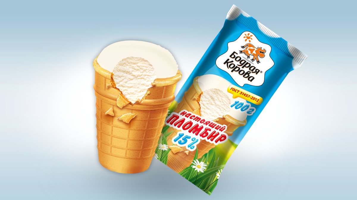 Мороженое 100г пломбир длинный