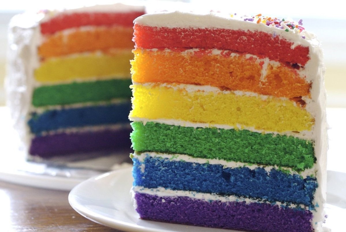 Торт разноцветный внутри