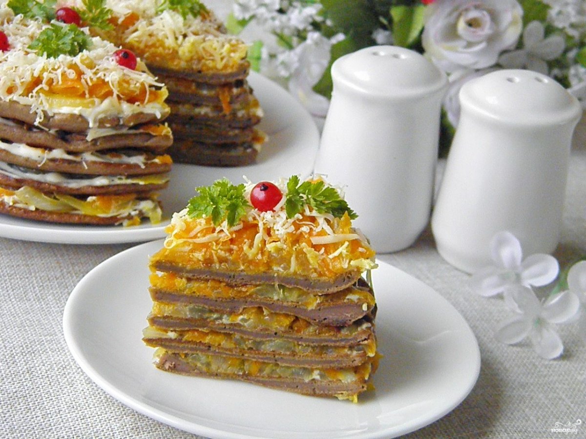 Печеночный торт закусочный