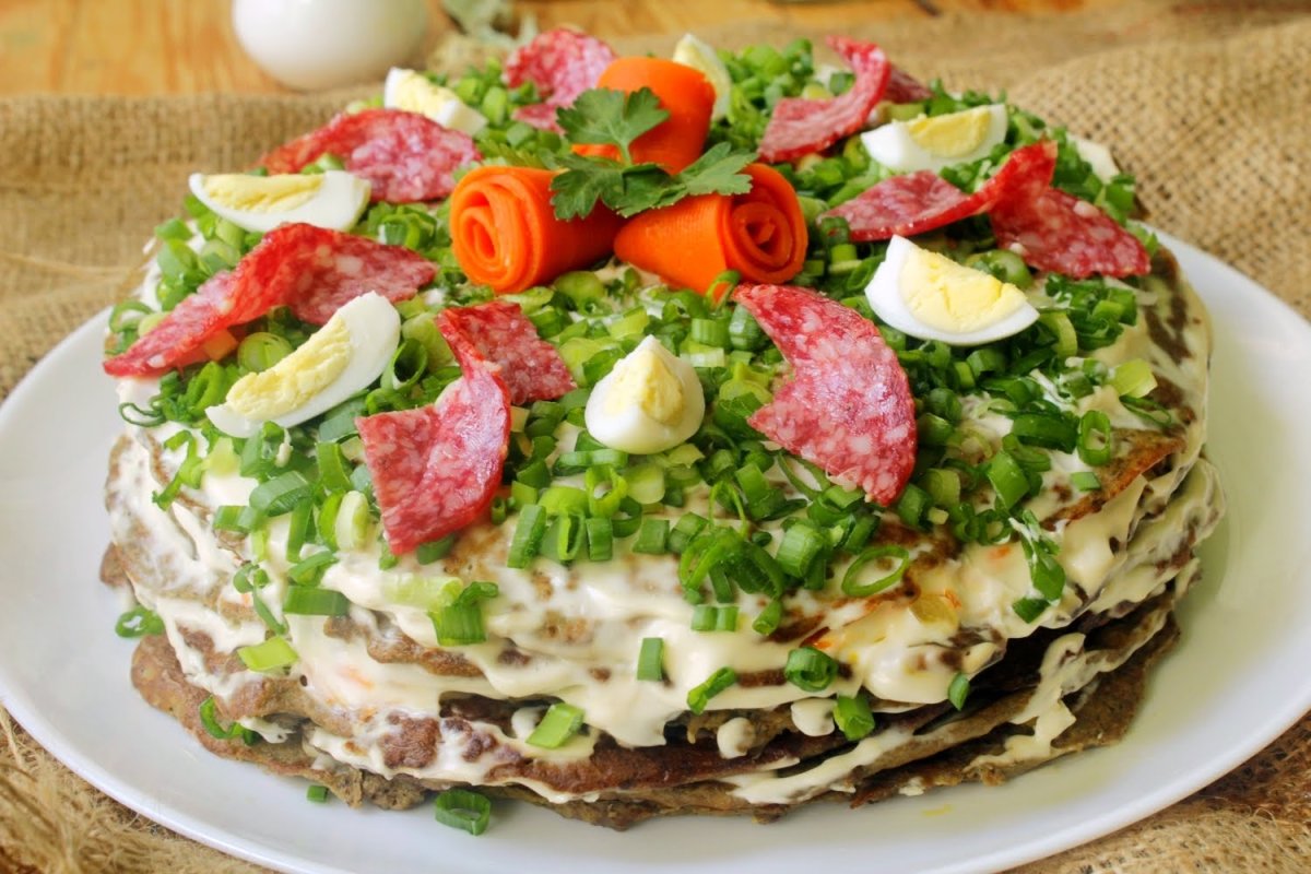 Печеночный торт закусочный