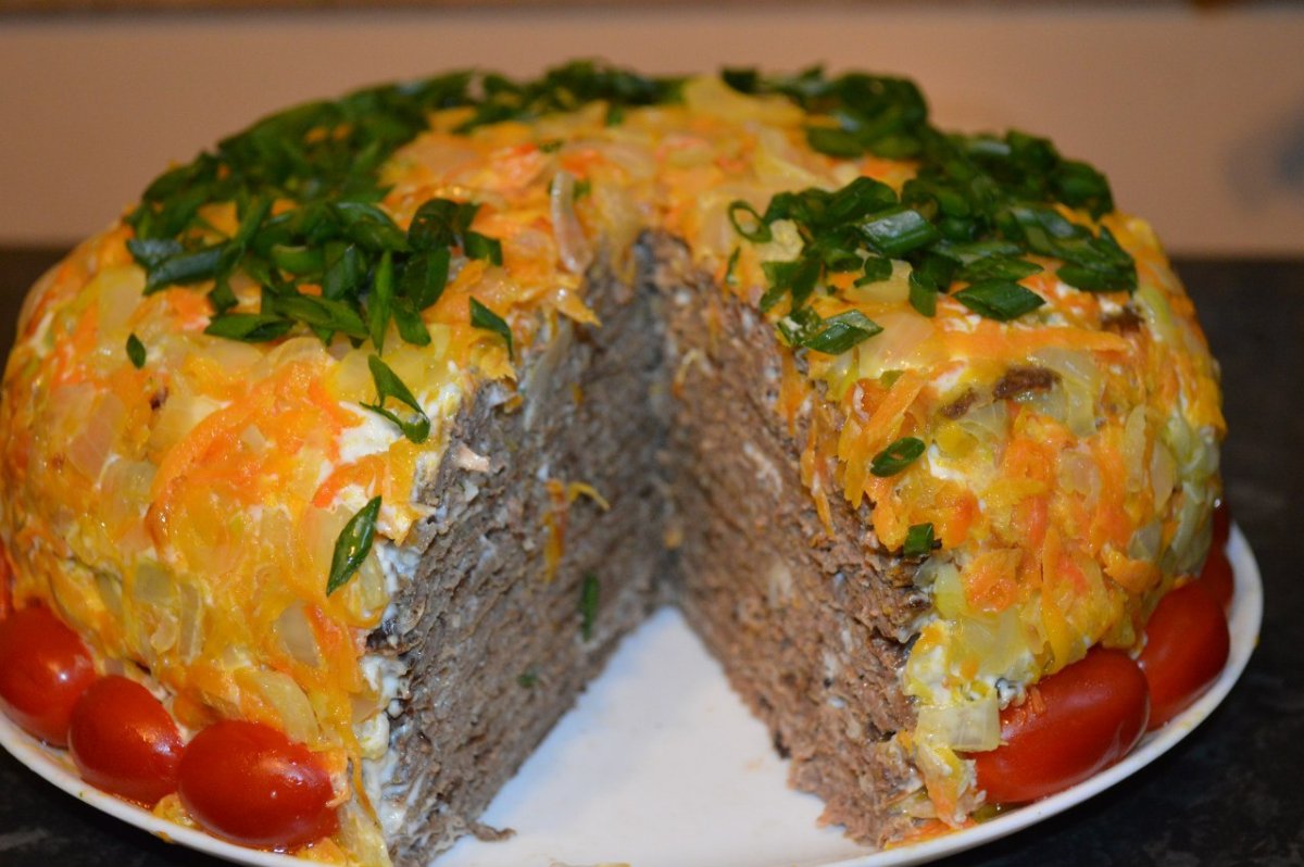Печеночный торт закусочный