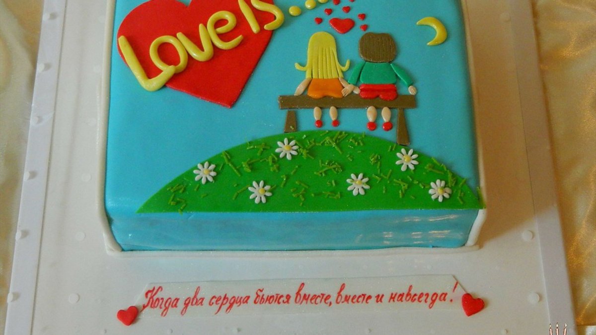 Свадебный торт в стиле Love is