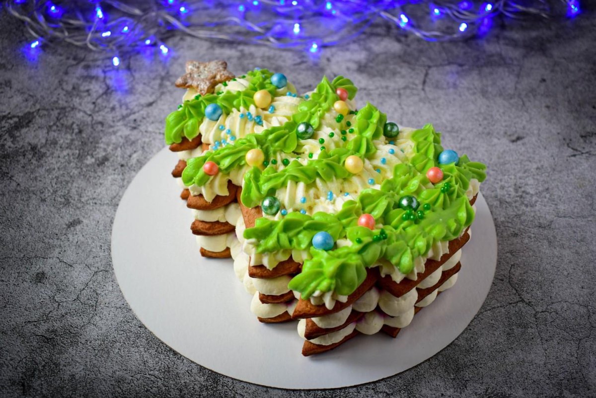 Открытый торт елочка