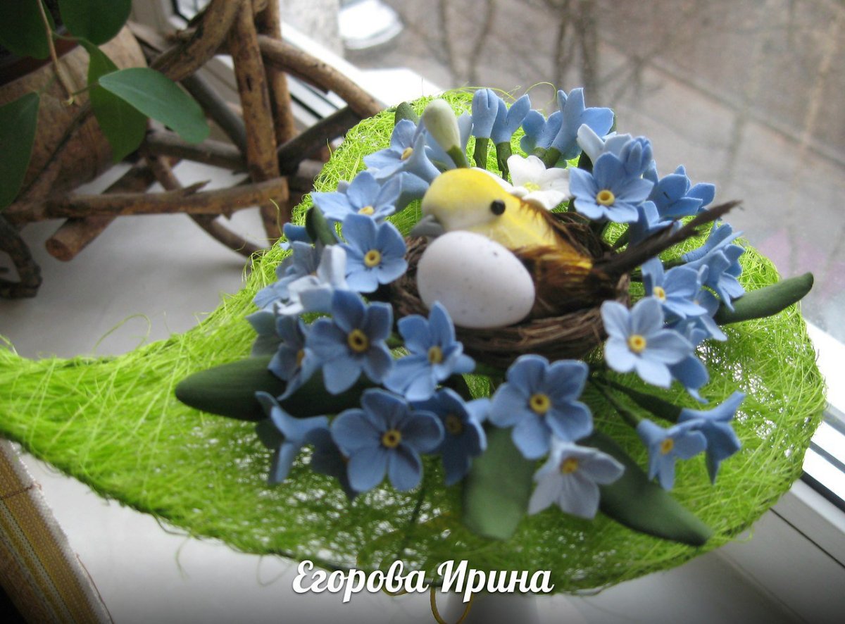 Торт с синими розами из крема