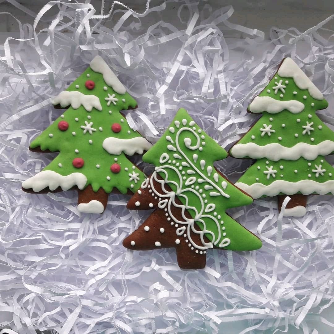 Пряники елочки новогодние