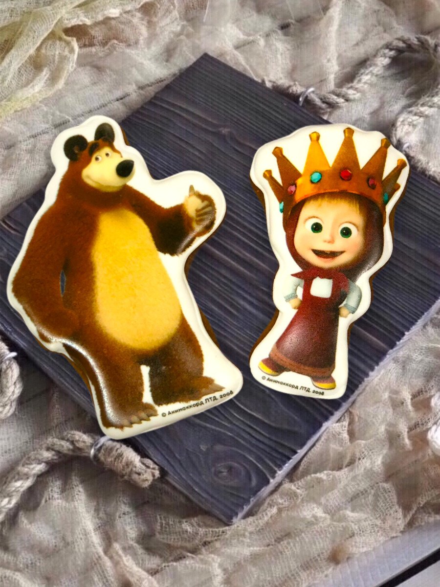 Пряничный Топпер Маша и медведь