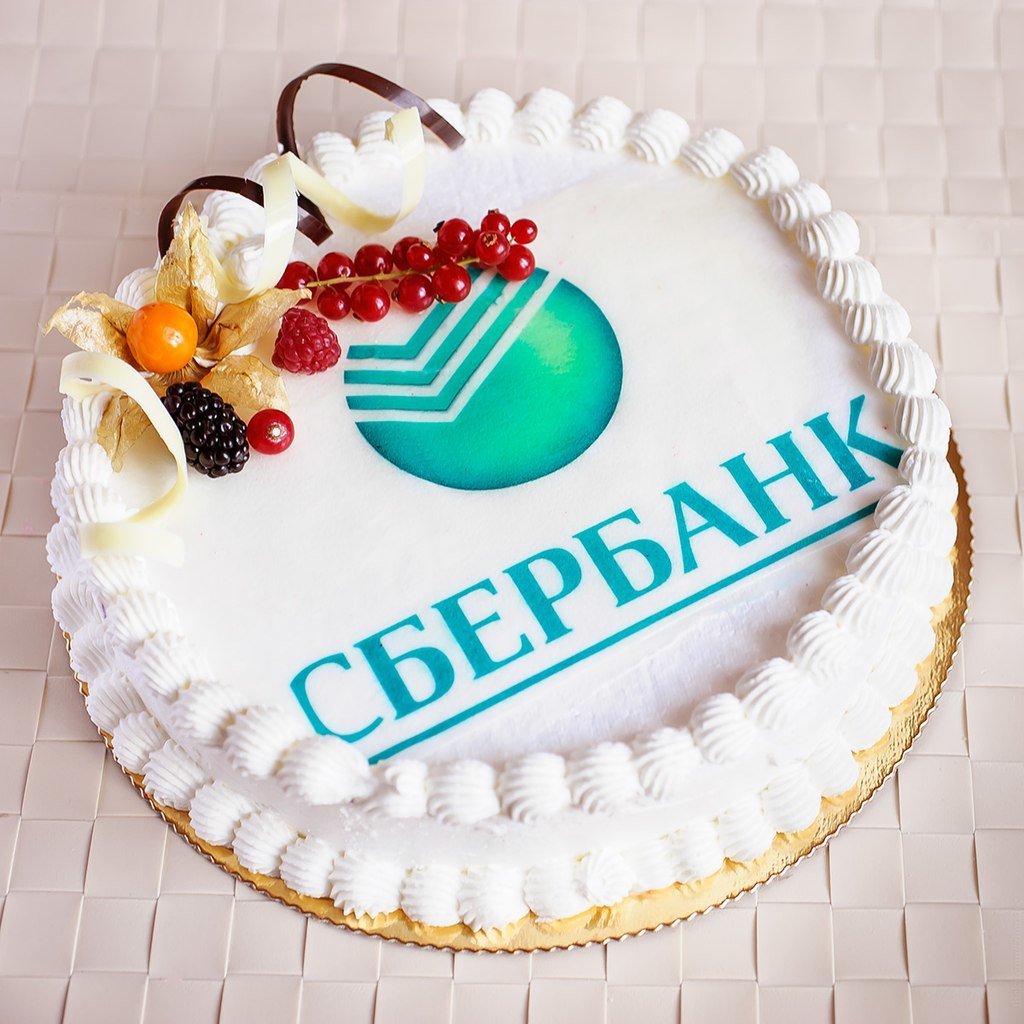 Торт с логотипом Сбербанка