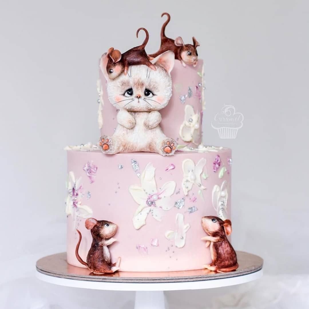 Торт с кошечкой для девочки