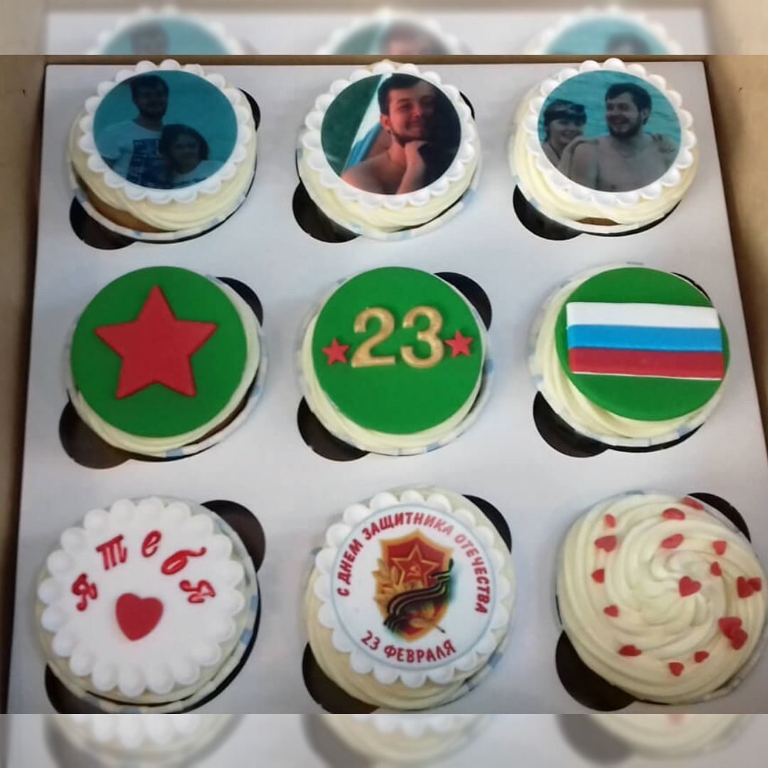 Капкейки на 23 февраля