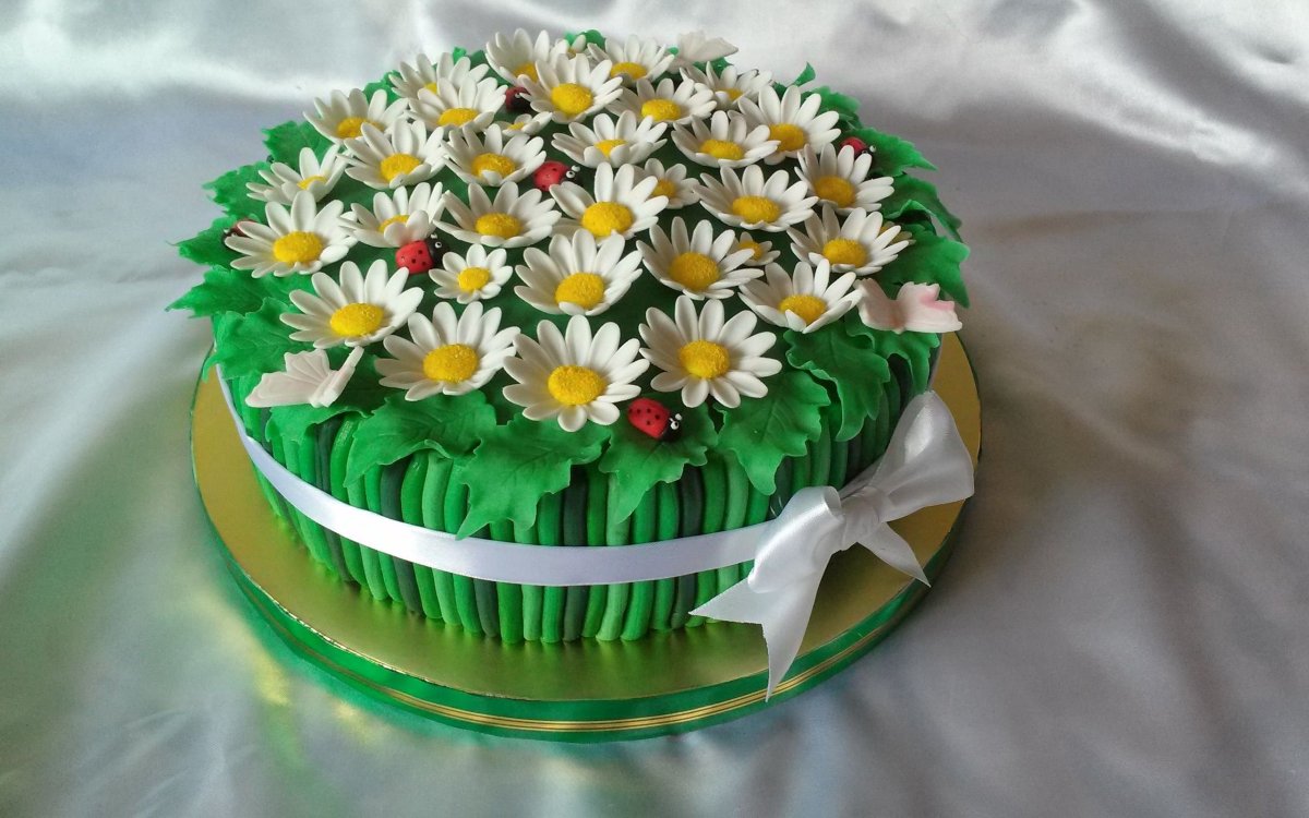 Корейские тортики с ромашками
