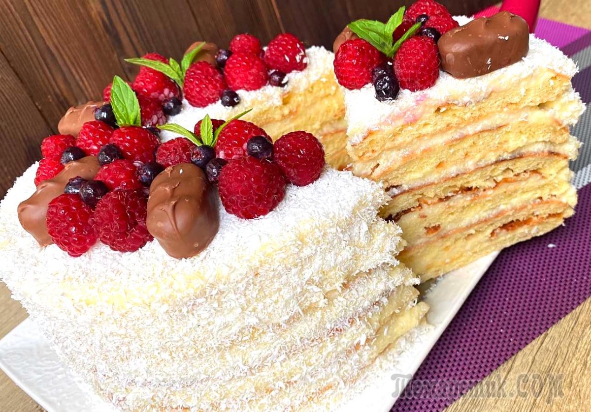 Торт дамские пальчики с вишней