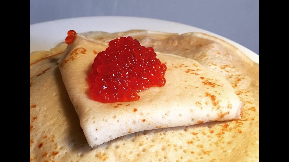 Блинчики с красной икрой