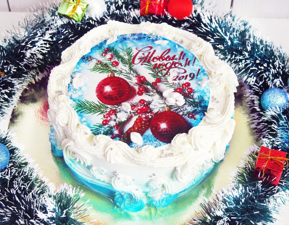 Новогодний торт без мастики