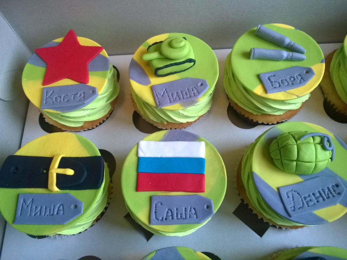 Капкейки на 23 февраля